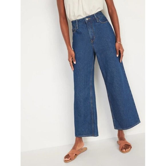 Old Navy Denim - Old navy Jeans Extra High Waisted Rise Wide Leg Blue Denim